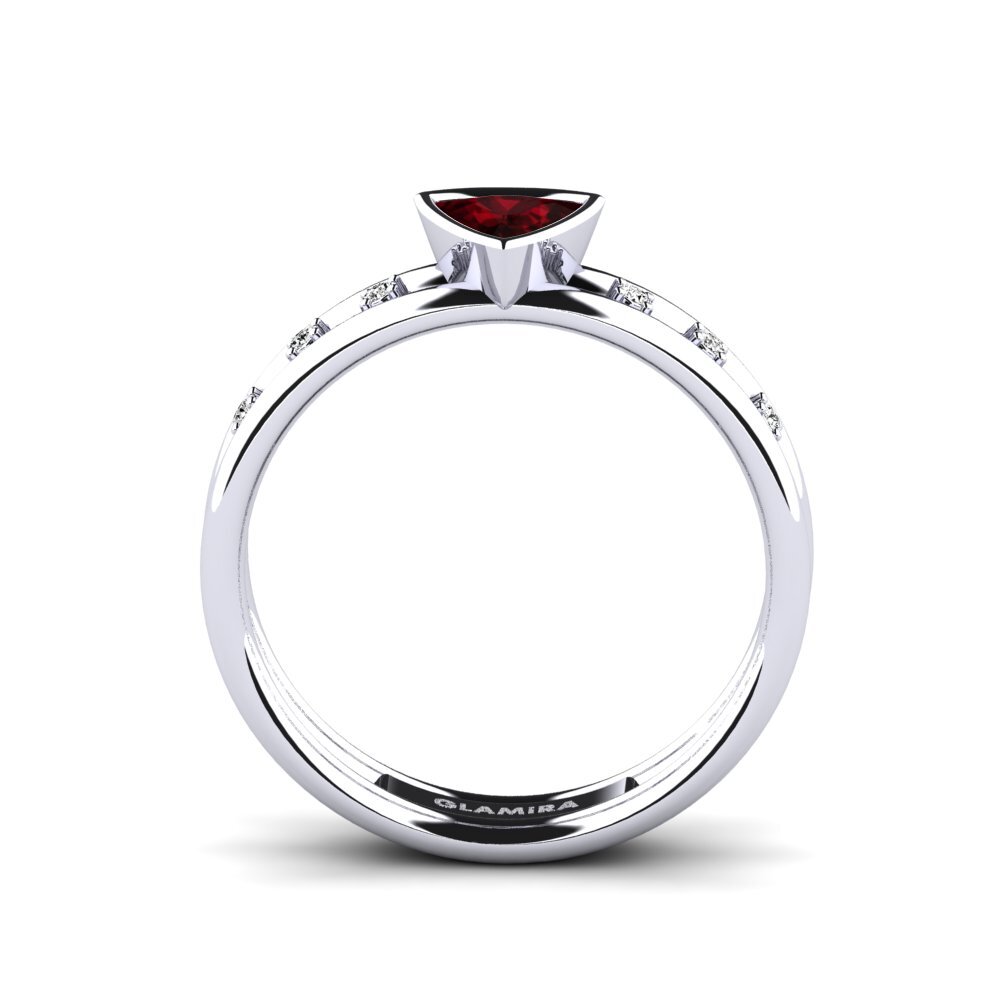 Trillion Garnet Engagement Ring Mitzies