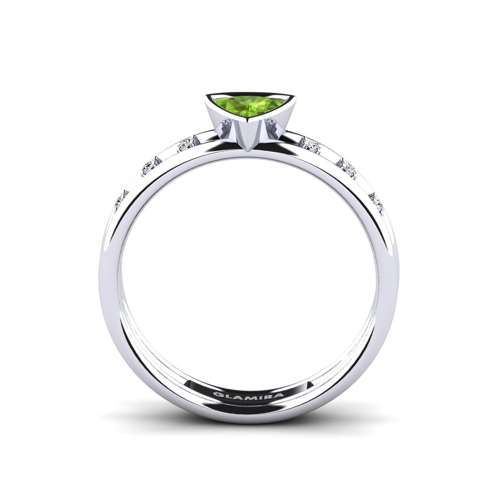 Trillion Peridot Engagement Ring Mitzies