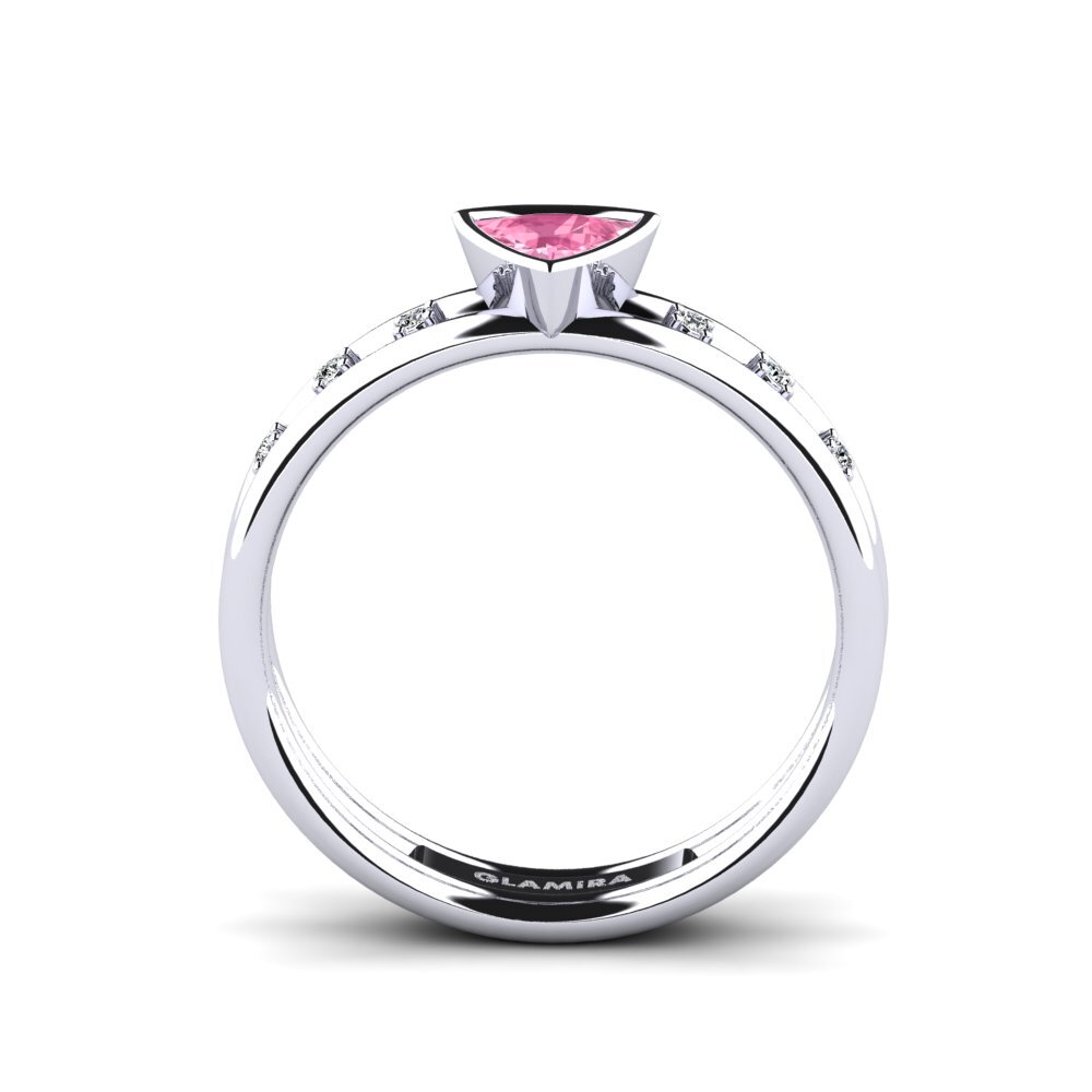 Trillion Pink Sapphire Engagement Ring Mitzies
