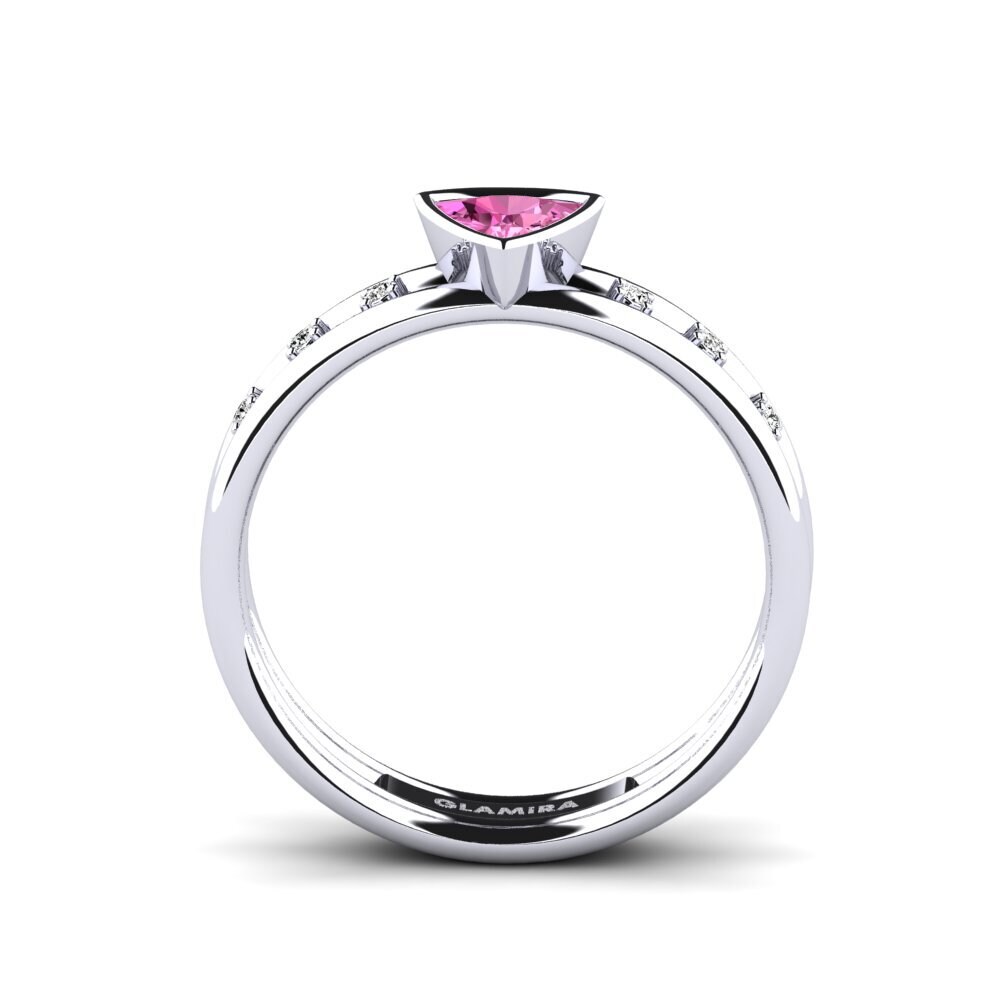 Trillion Pink Topaz Engagement Ring Mitzies