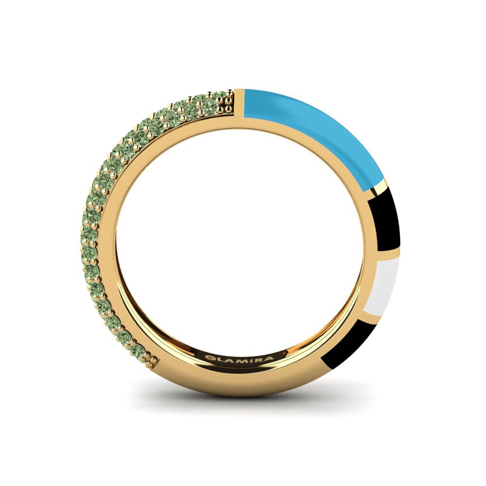 Diamante Verde Anel Mixte