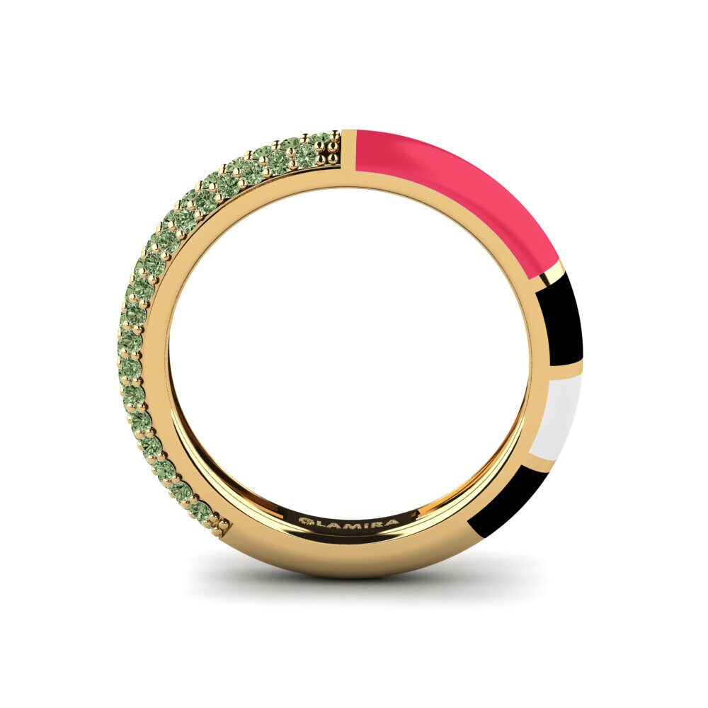 Green Diamond Ring Mixte