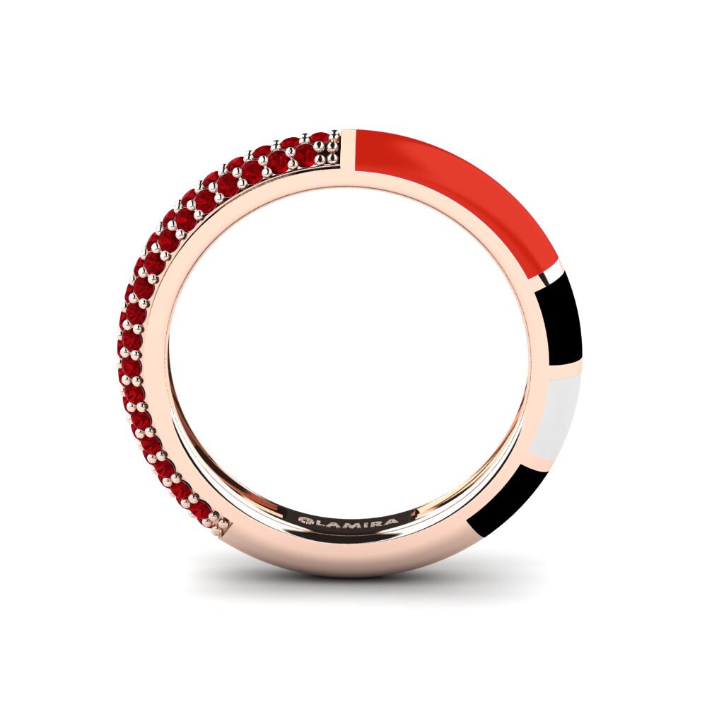 Roter Zirkonia Ring Mixte