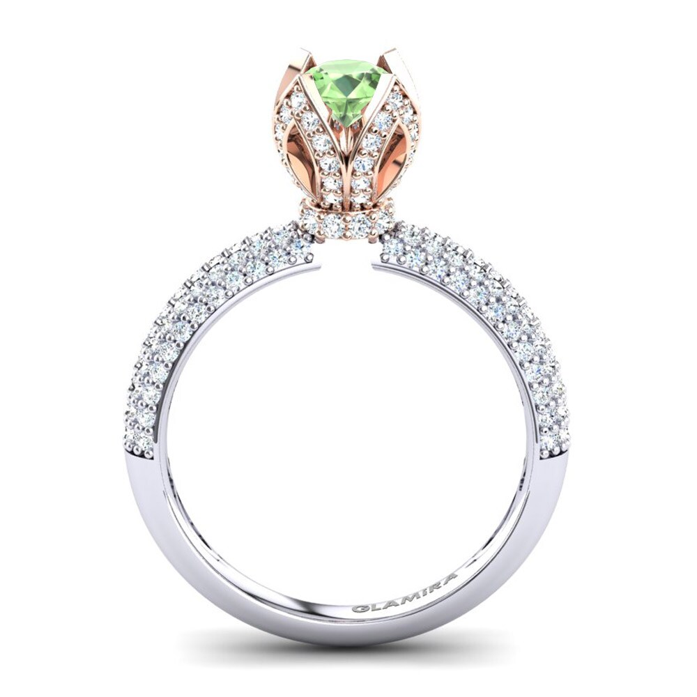 Green Amethyst Engagement Ring Queen