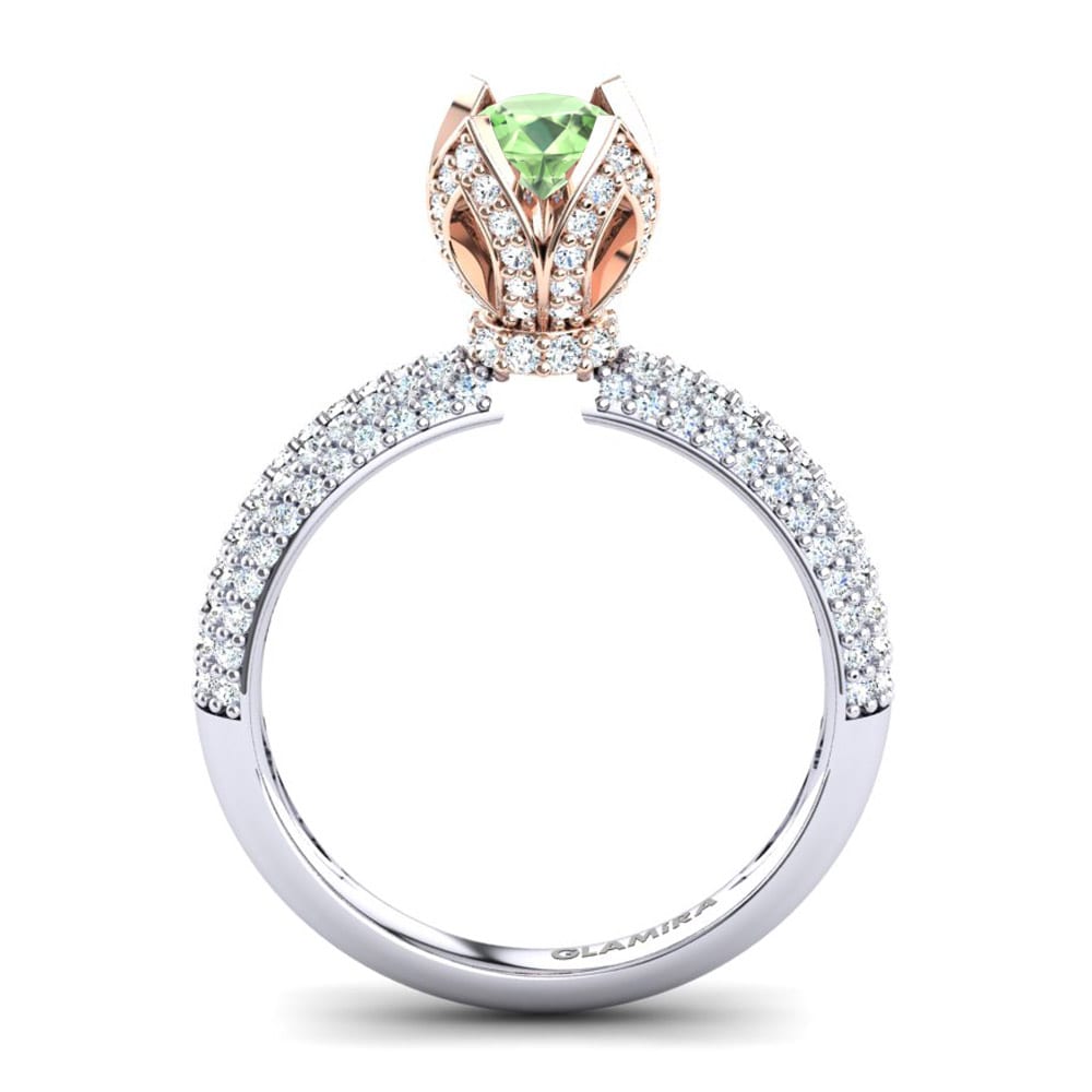 Amatista verde Anillo de compromiso Queen