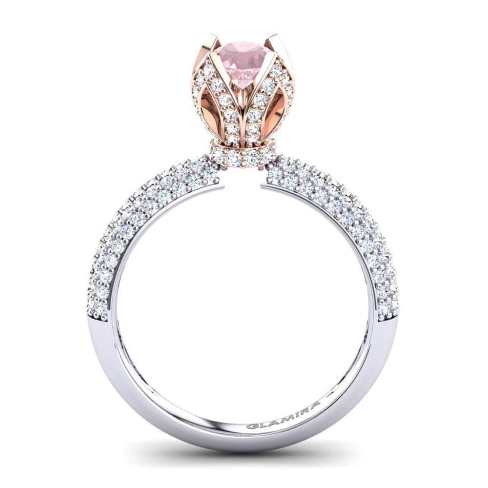 Quartz Rose Bague de fiançailles Queen