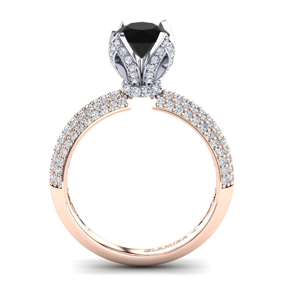 Black Sapphire Engagement Ring Queen 1.0 crt