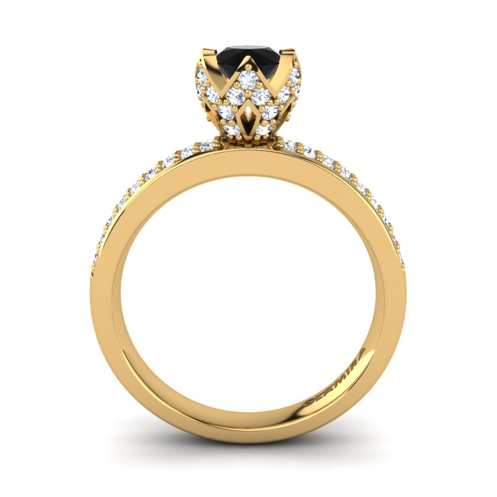 Black Sapphire Engagement Ring Morisa