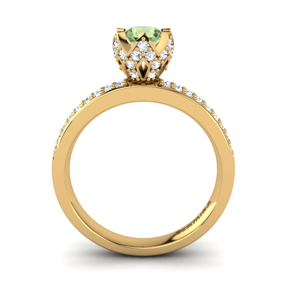Green Amethyst Engagement Ring Morisa