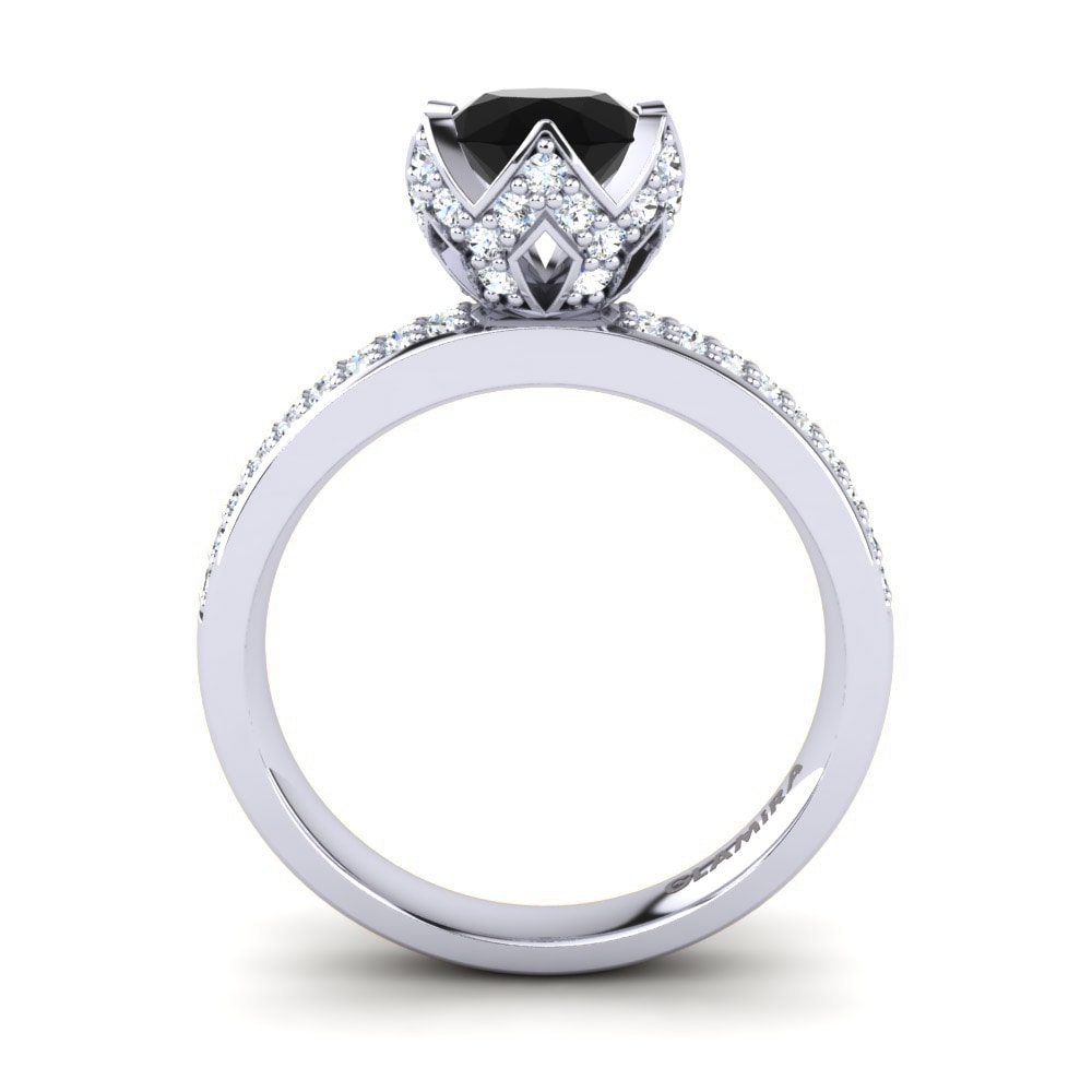 Black Sapphire Engagement Ring Morisa 1.0 crt