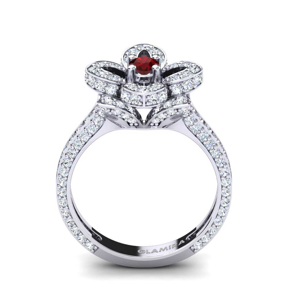 Circonita Roja Anillo de compromiso Rosanna 0.16 crt