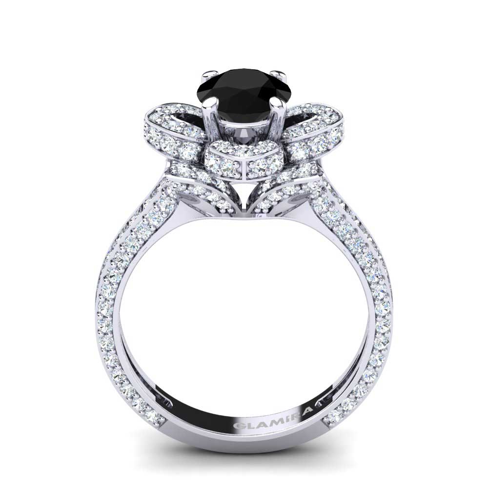 Black Sapphire Engagement Ring Rosanna 1.0 crt