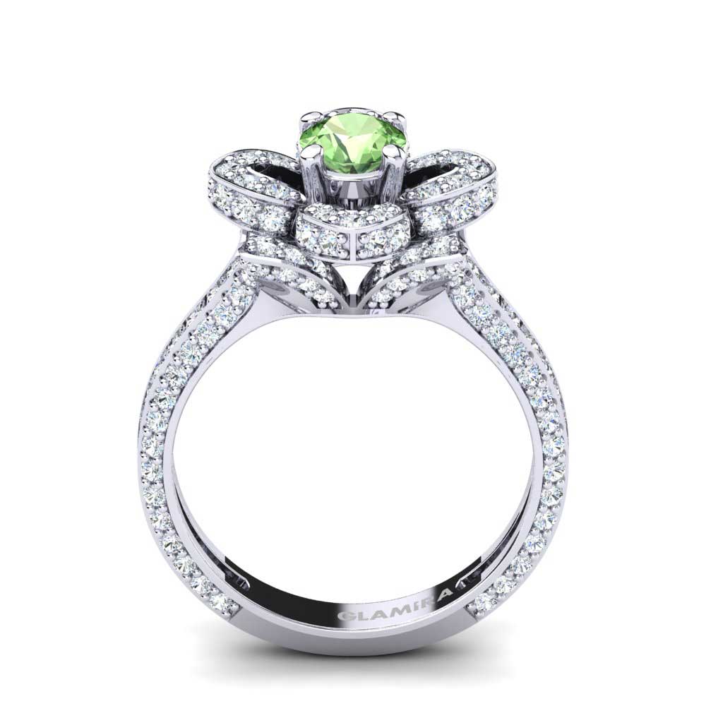 Green Amethyst Engagement Ring Rosanna