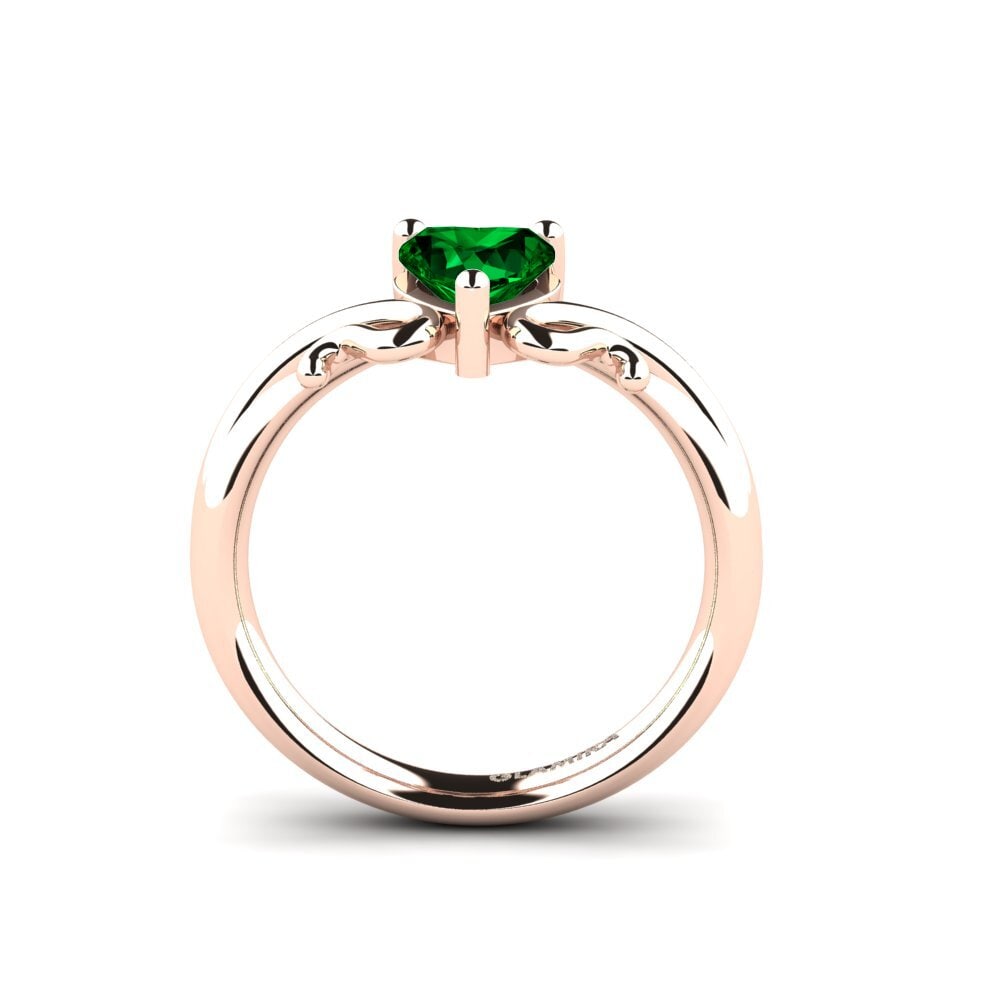 14ct Rose Gold Green Zirconia Women's Ring Modesta