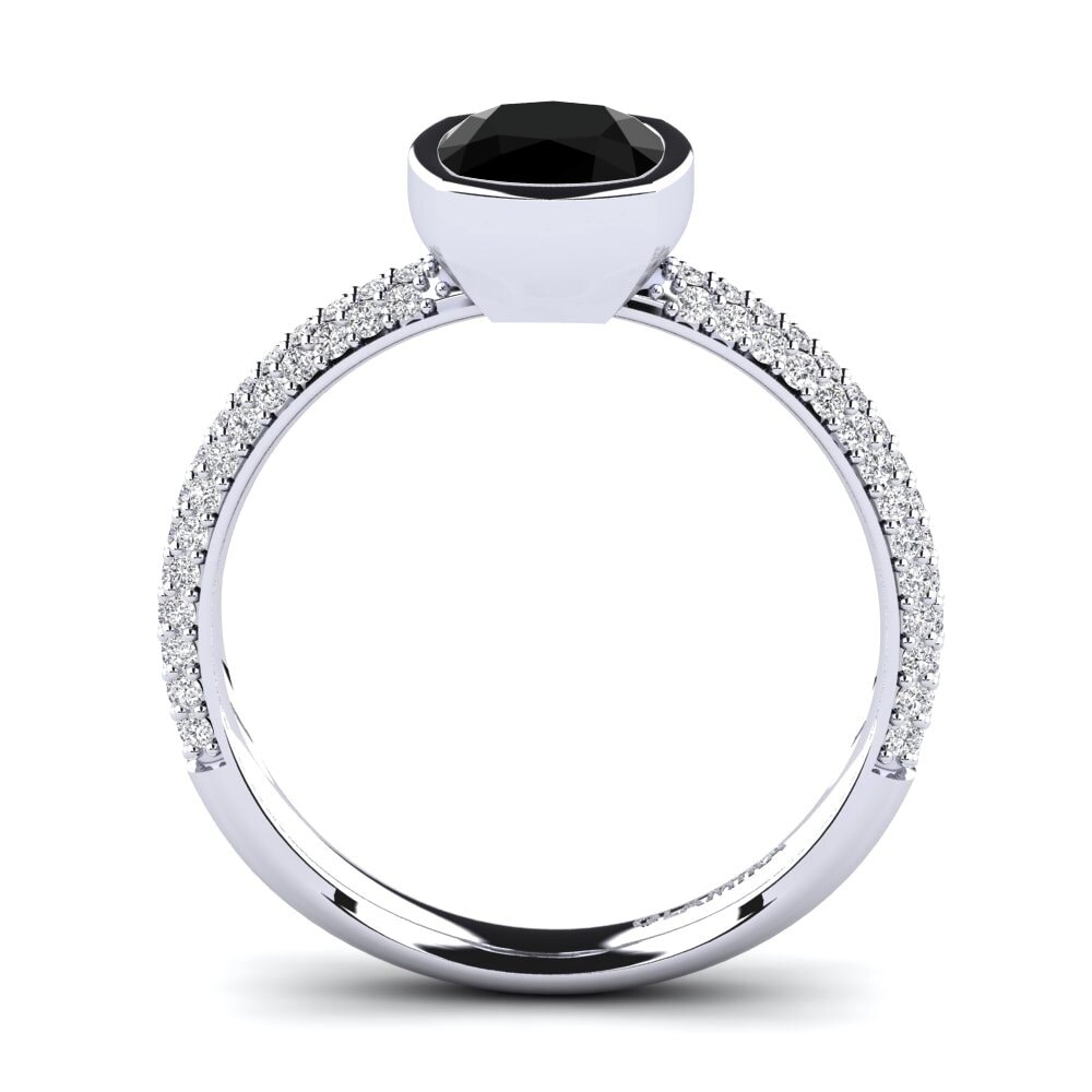 Black Sapphire Engagement Ring Molitie