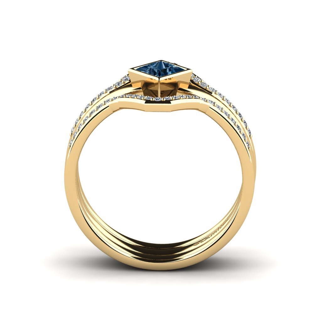 Blauer Diamant Ring Moltwaren