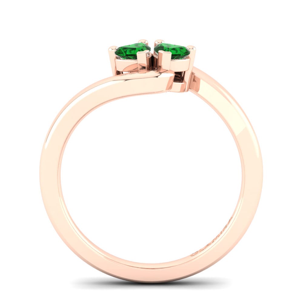 14ct Rose Gold Green Zirconia Engagement Ring Monalisa