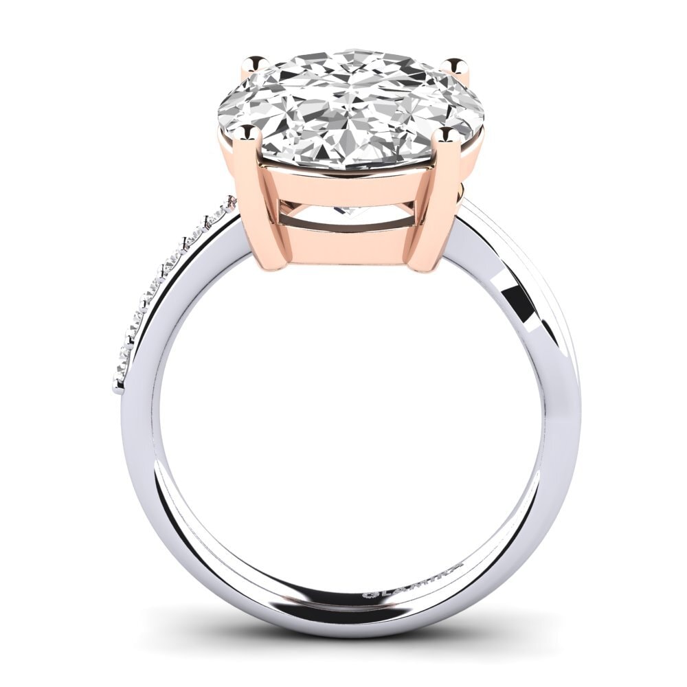 18k Oro Blanco / Rosa Anillo Moneta