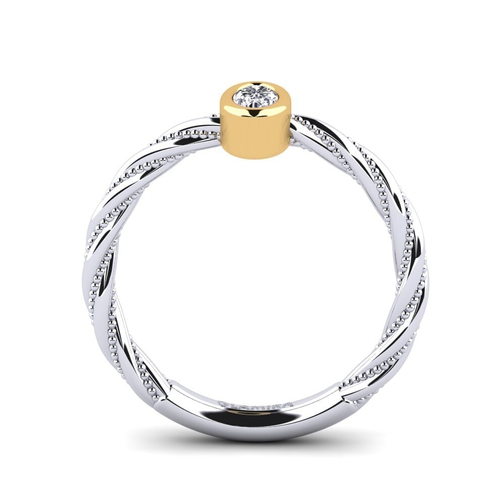 14ct White & Yellow Gold Diamond Women's Ring Mongold