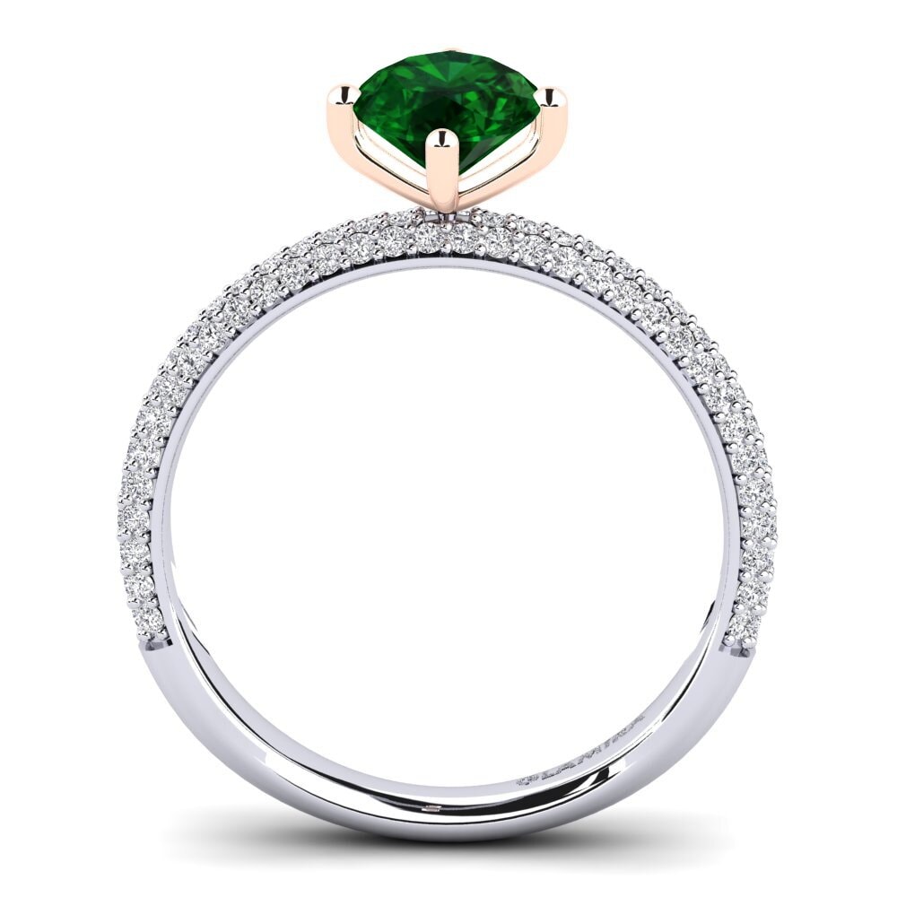 14ct White & Rose Gold Tsavorite Engagement Ring Moniek