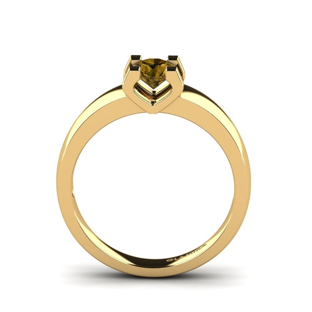 Brown Zircon Engagement Ring Monnara