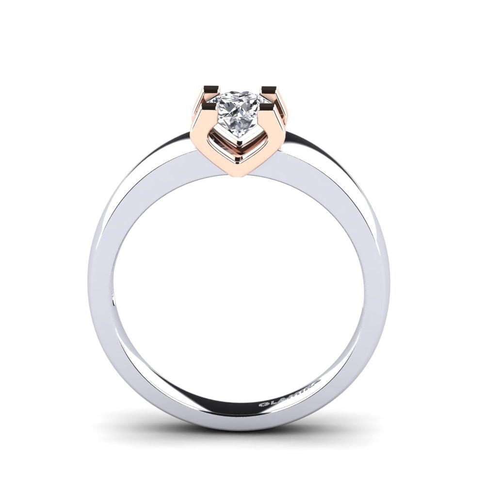 18ct White / Rose Gold Engagement Ring Monnara