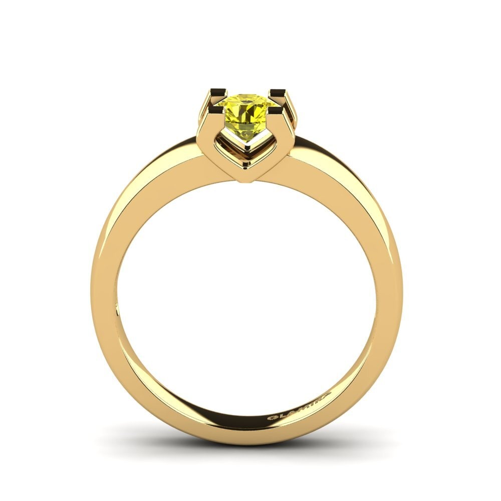 Diamante Amarillo Anillo de compromiso Monnara