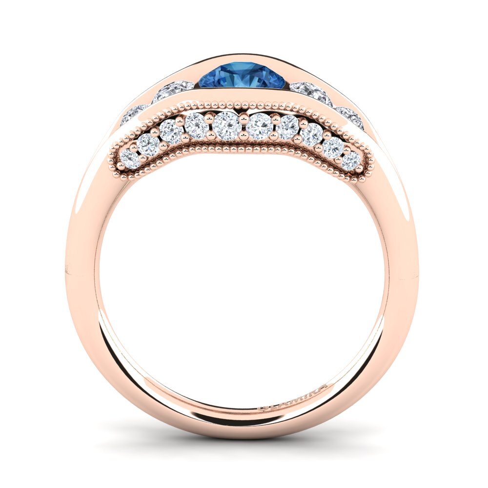 Circonita Azul Oscuro Anillo de compromiso Monterey