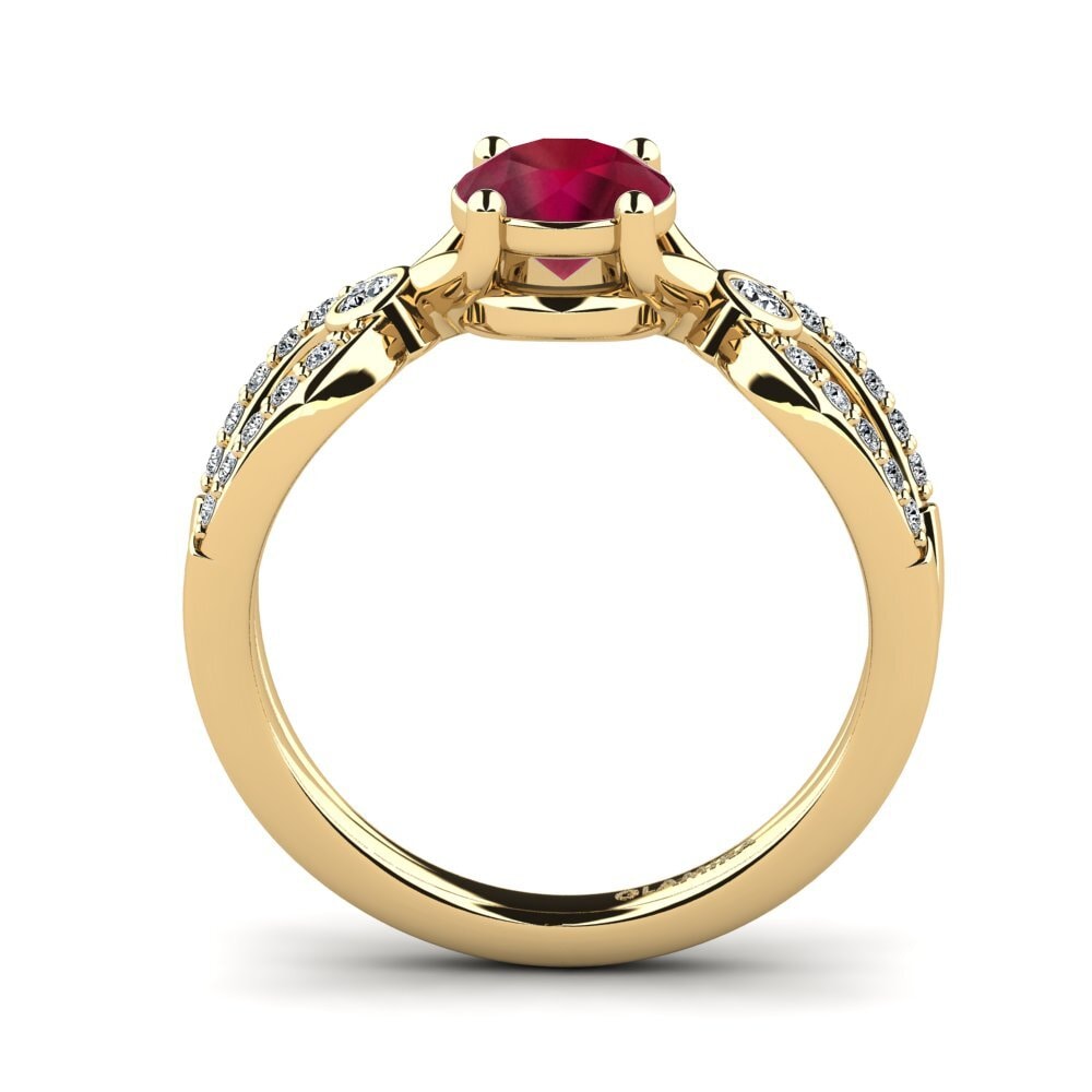14ct Yellow Gold Ruby Women's Ring Moolpira