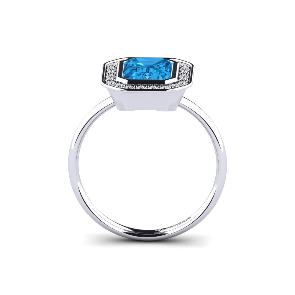 Topaze Bleue Bague de fiançailles Morte