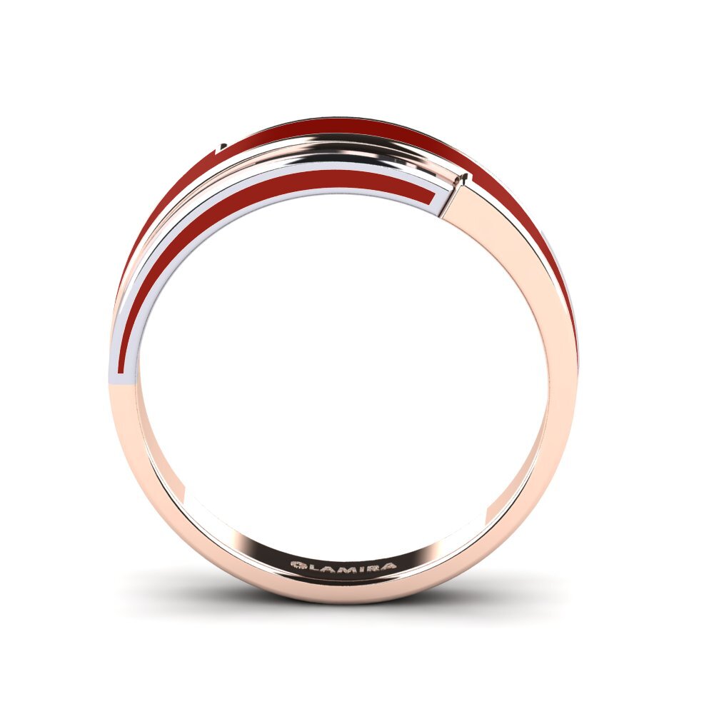 375 Rot & Weißgold Ring Mosel