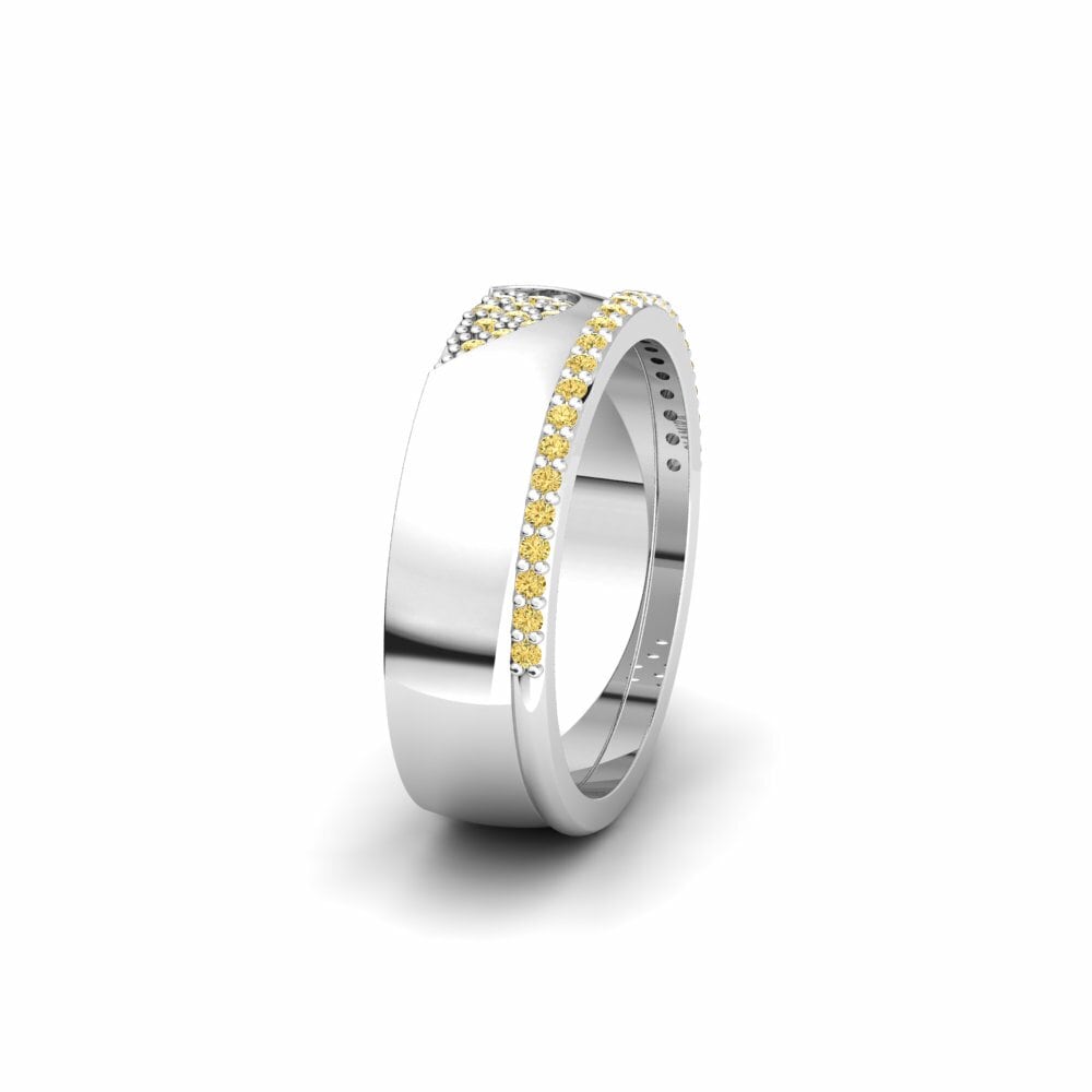 Or Blanc 14k Diamant Jaune Alliance pour femme Motema