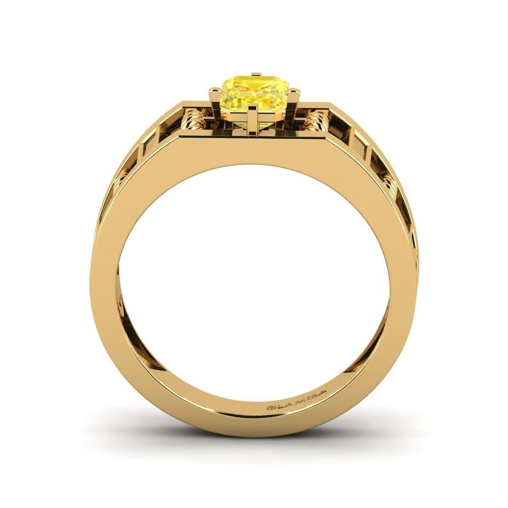 9ct Yellow Gold Yellow Sapphire Men's Ring Motivo
