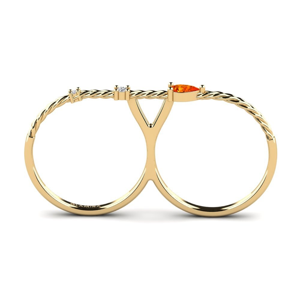 Orangefarbener Saphir Ring Muktas