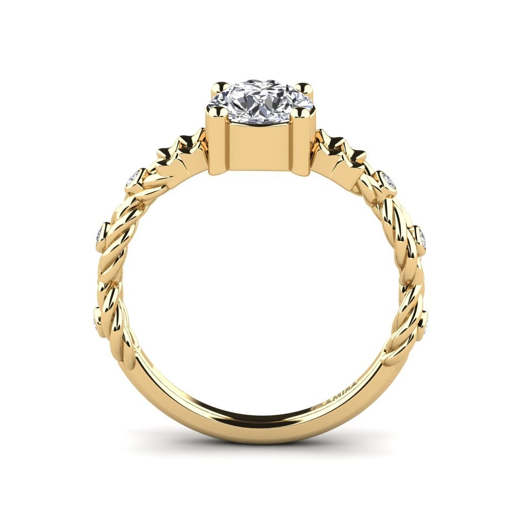 14ct Yellow Gold Diamond Women's Ring Murste