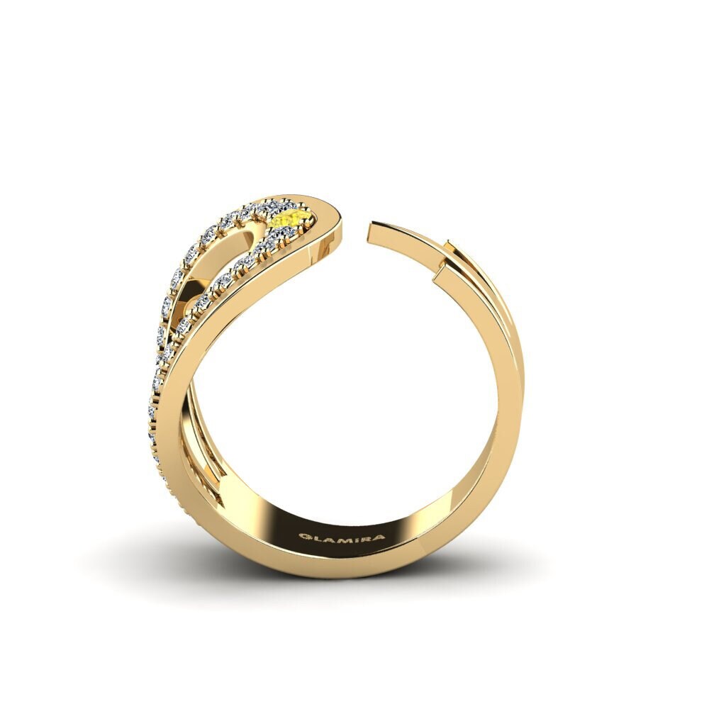 Zafiro amarillo Anillo Myrnvc