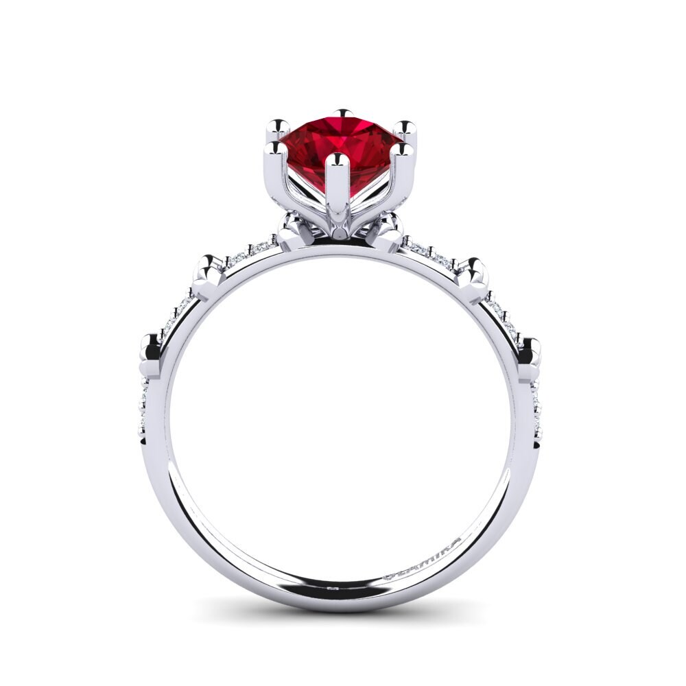 Red Zirconia Engagement Ring Naima