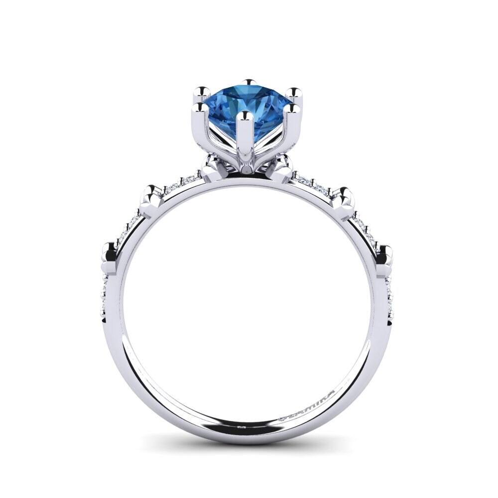 Dark Blue Zirconia Engagement Ring Naima