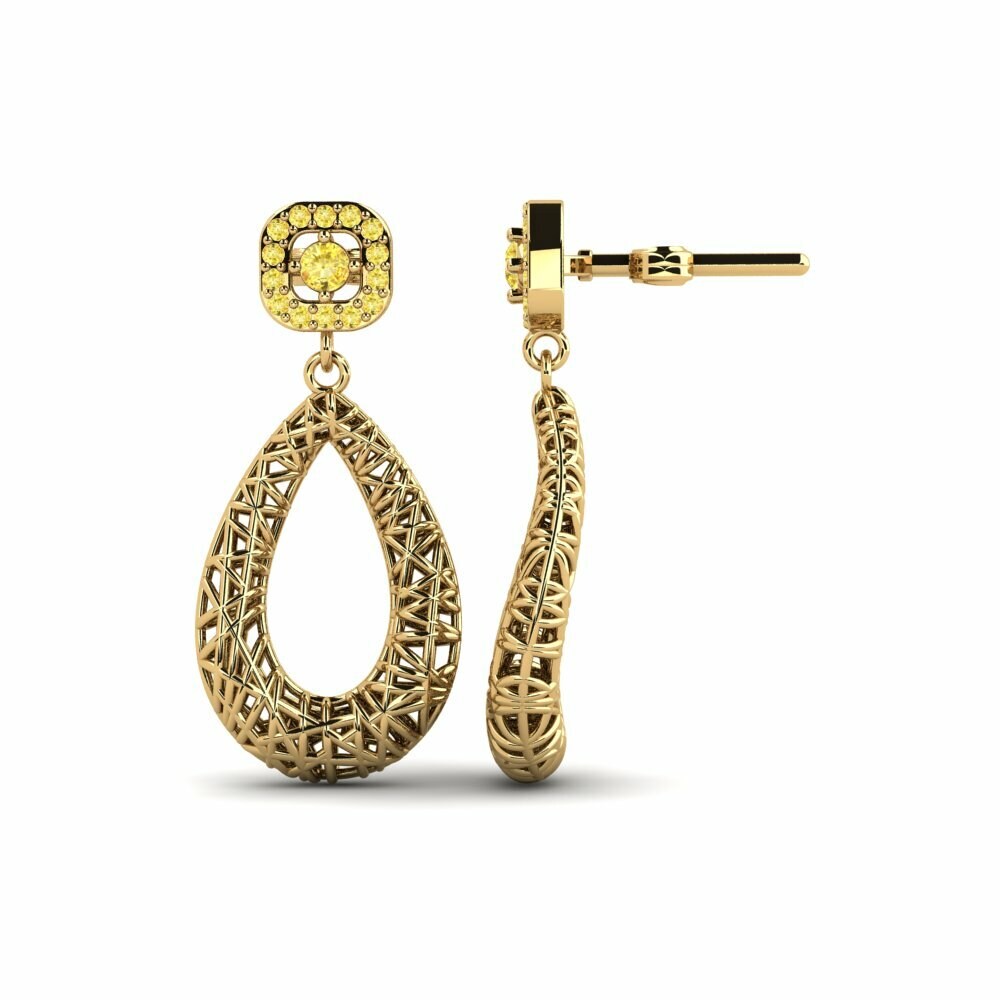 Saphir Jaune Boucle d'oreille femme Nancey