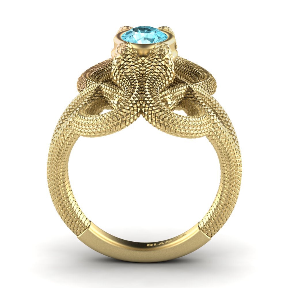 Circón Azul Anillo de compromiso Nannie