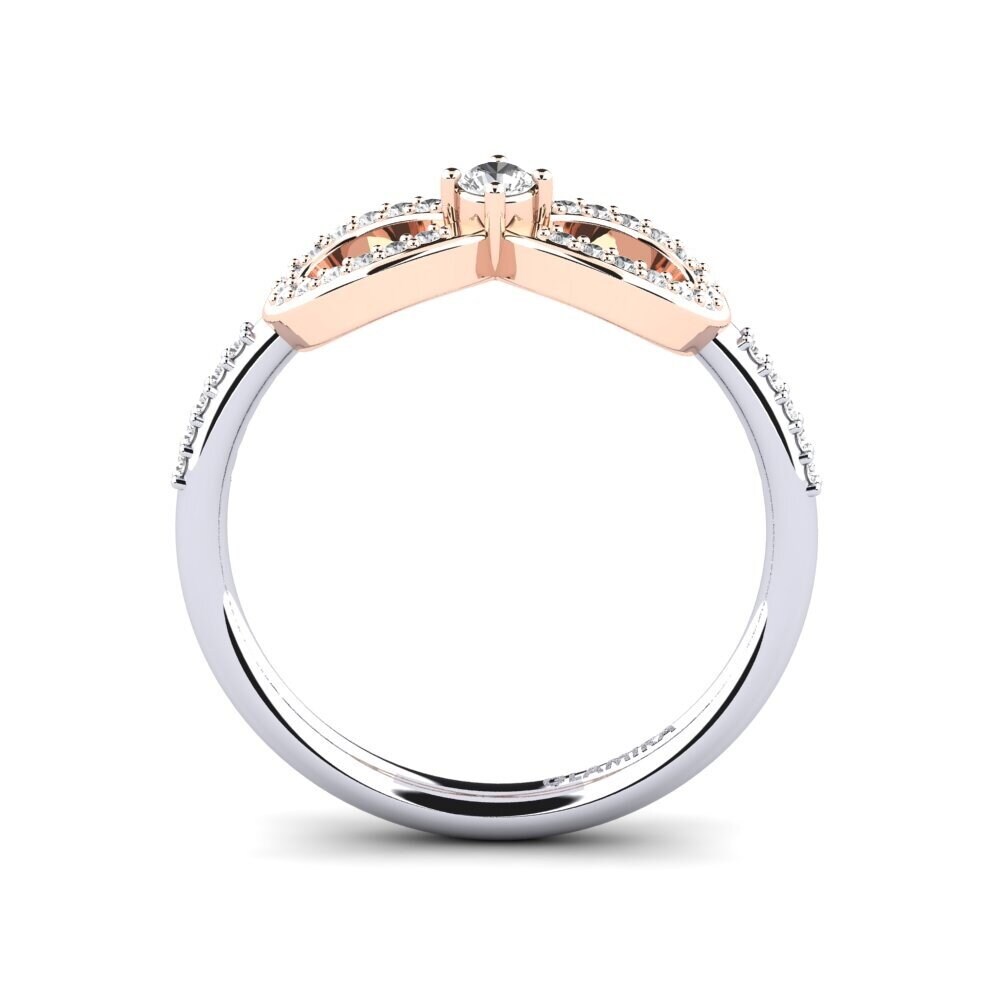 18ct White & Rose Gold White sapphire Ring Naolin
