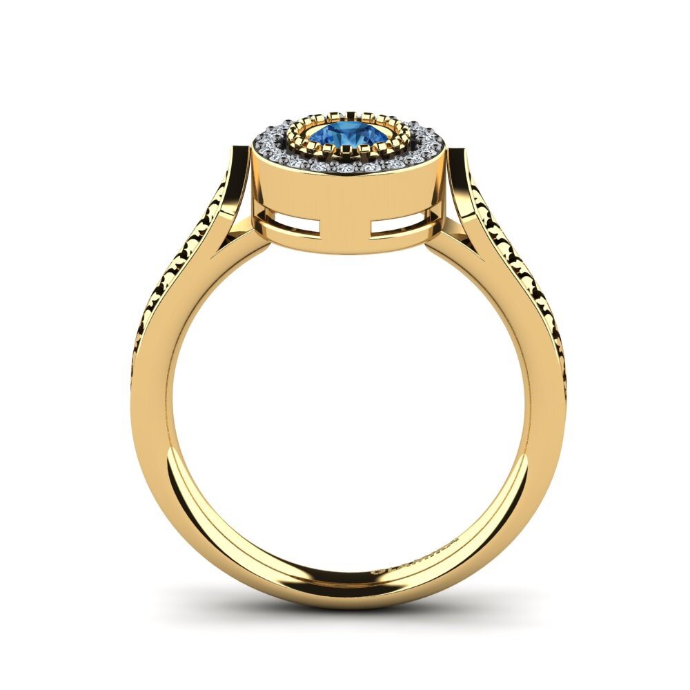 Circonita Azul Oscuro Anillo de compromiso Naoma