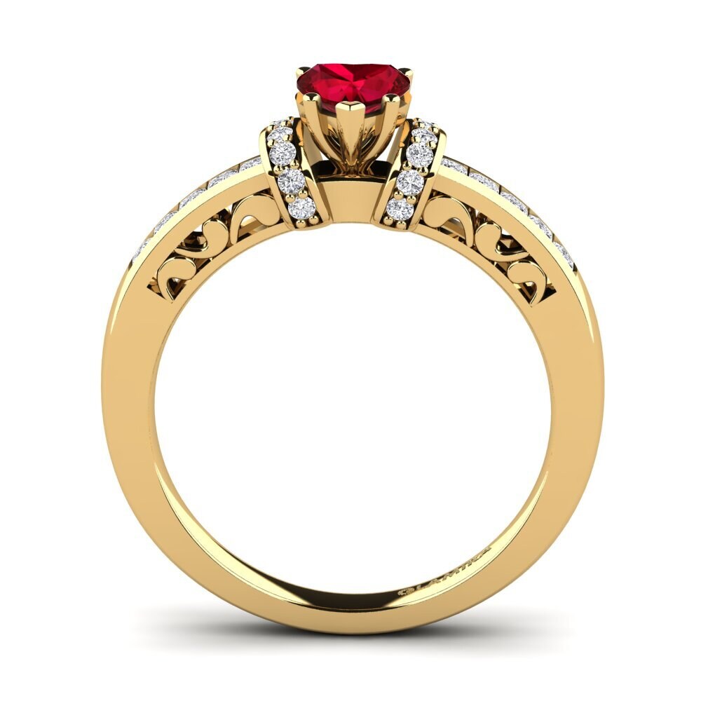 Red Zirconia Engagement Ring Natalie