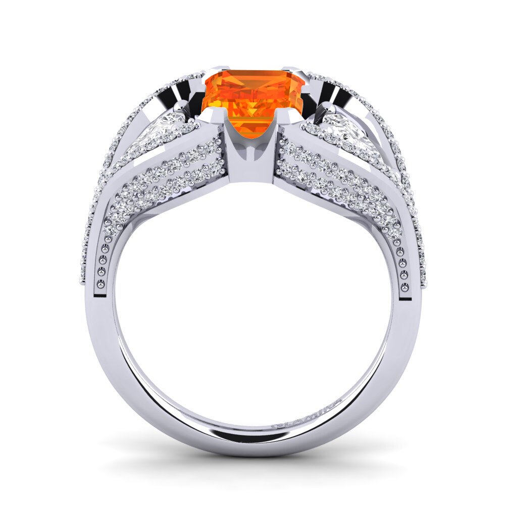 Zafiro Naranja Anillo de compromiso Nattesa