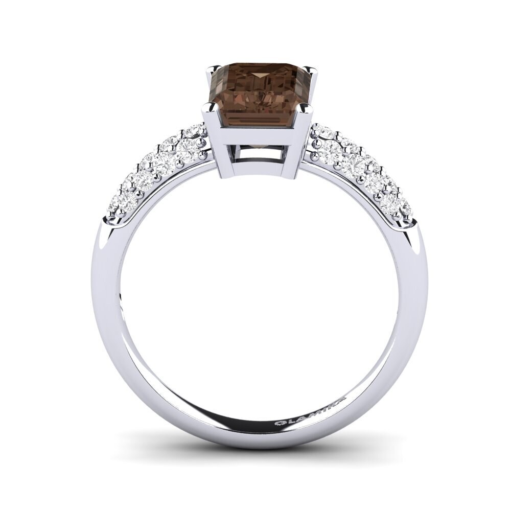 White Silver Engagement Ring Navarra