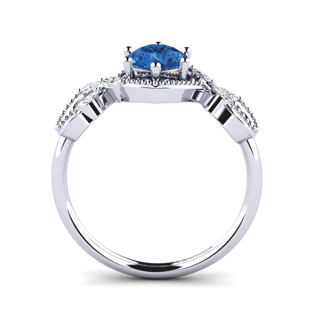 Zircone Bleu Foncé Bague pour femme Nelen
