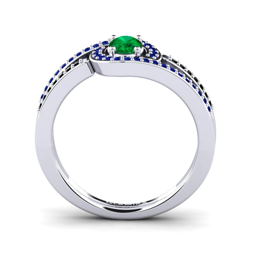 Emerald (Lab Created) Engagement Ring Nerice