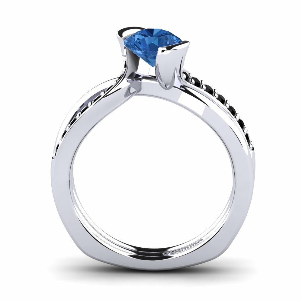 Donker Blauwe Zirkoon Verlovingsring Nery 0.8 crt