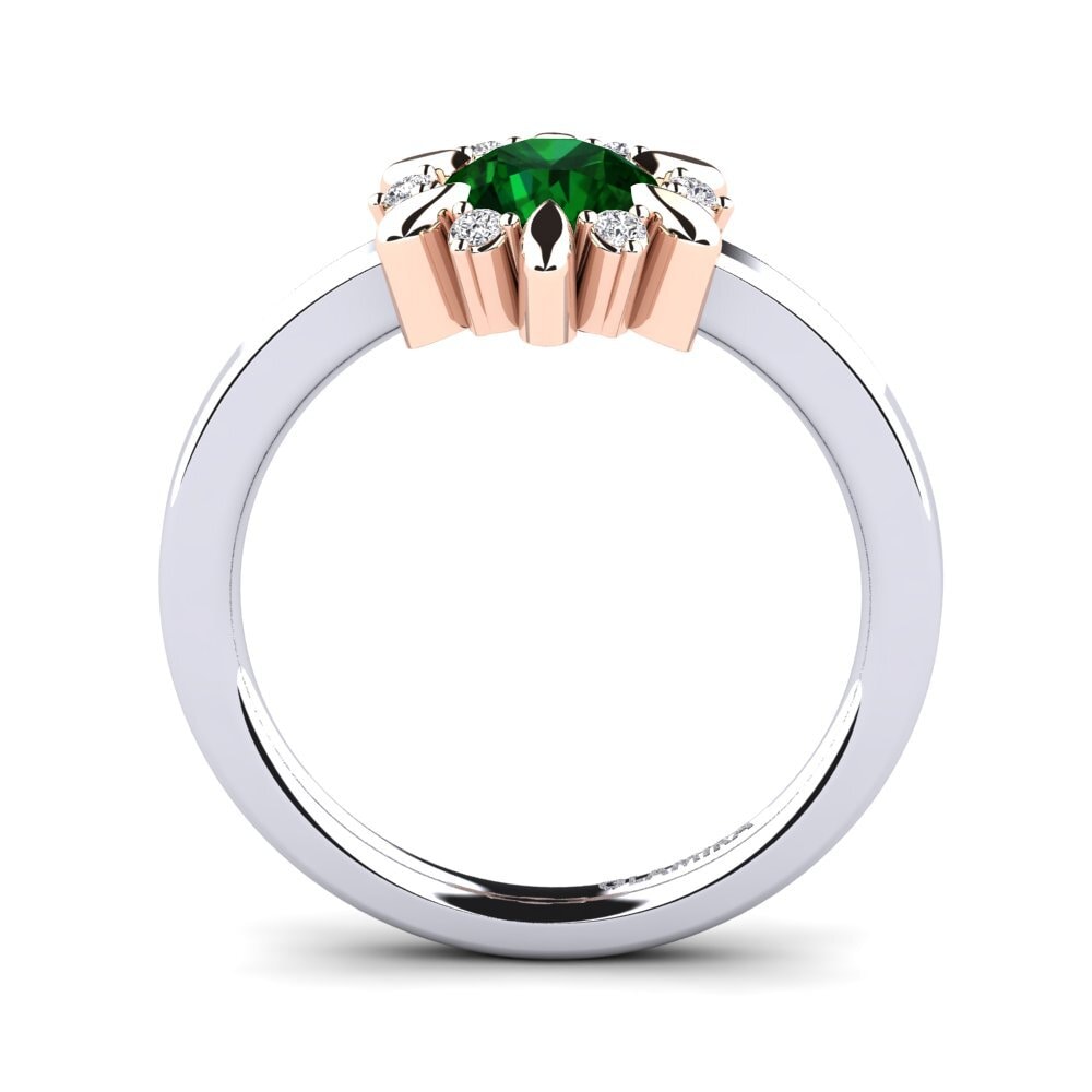 14ct White & Rose Gold Tsavorite Engagement Ring Neta