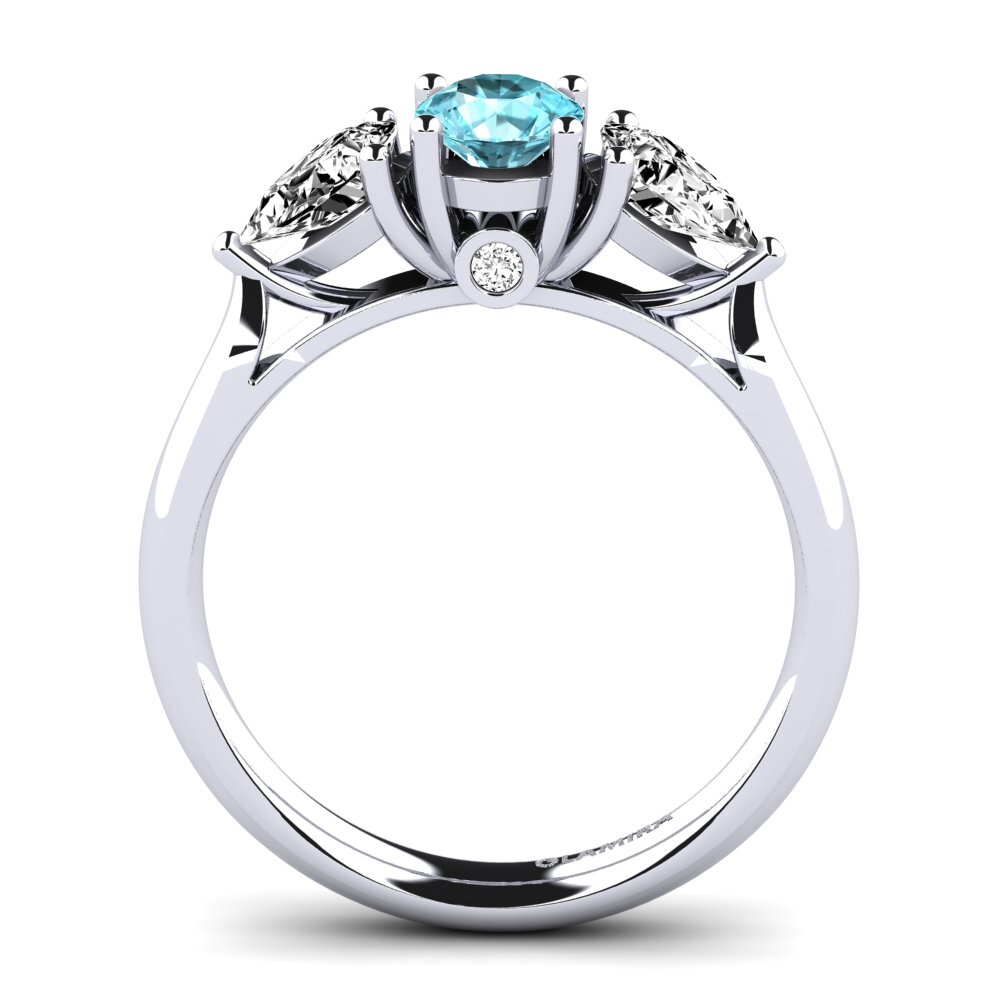 Blue Zircon Engagement Ring Nettle